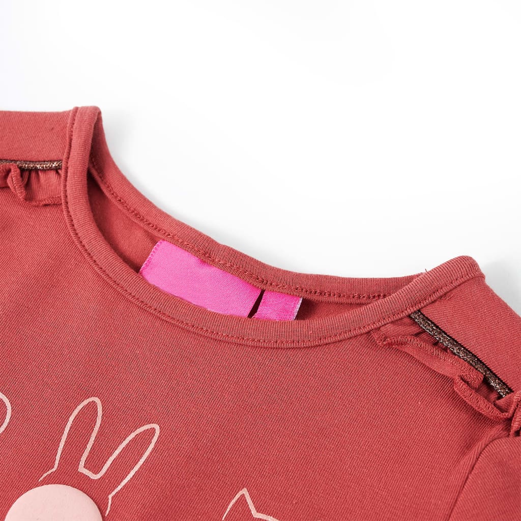 VidaXL Kindershirt met lange mouwen 92 rozebruin