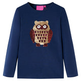 Vidaxl kindershirt met lange mouwen 116 marineblauw