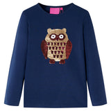 VidaXL Kindershirt met lange mouwen 140 marineblauw
