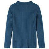 Vidaxl kindershirt met lange mouwen geribd 116 marineblauw