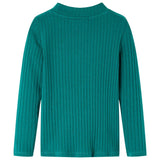 Vidaxl kindershirt met lange mouwen geribd 128 donkergroen