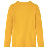 Vidaxl kindershirt met lange mouwen geribd 92 donker okerkleurig