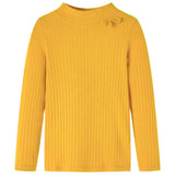 Vidaxl kindershirt met lange mouwen geribd 116 donker okerkleurig