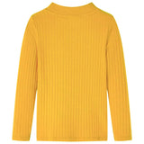 Vidaxl kindershirt met lange mouwen geribd 116 donker okerkleurig