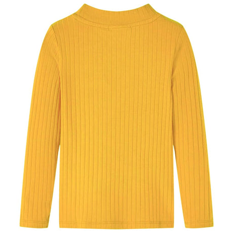 Vidaxl kindershirt met lange mouwen geribd 128 donker okerkleurig