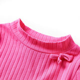 Vidaxl kindershirt met lange mouwen geribd 128 felroze