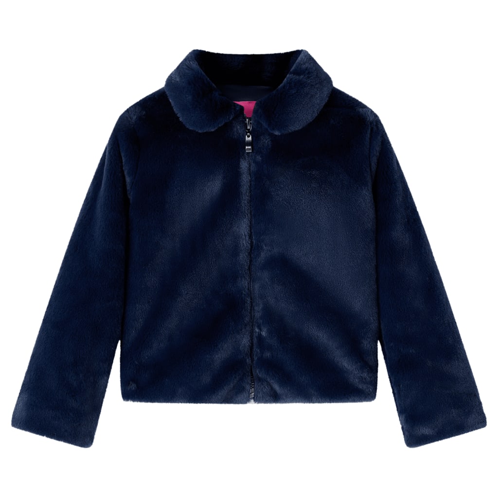 Vidaxl kinderjas 104 kunstvacht marineblauw