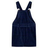 Vidaxl kindertuinjurk 92 ribfluweel marineblauw