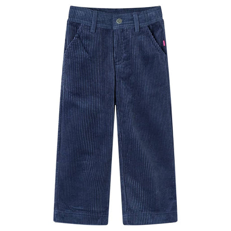 Vidaxl kinderbroek 92 ribfluweel marineblauw