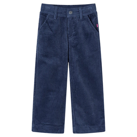 Vidaxl kinderbroek 104 ribfluweel marineblauw