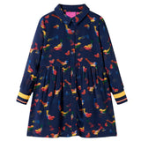 Vidaxl kinderjurk met lange mouwen 104 marineblauw