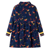 Vidaxl kinderjurk met lange mouwen 140 marineblauw