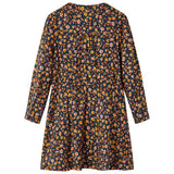 Vidaxl kinderjurk met lange mouwen 128 marineblauw