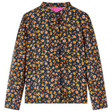 VidaXL Kinderoverhemd met bandkraag 92 marineblauw