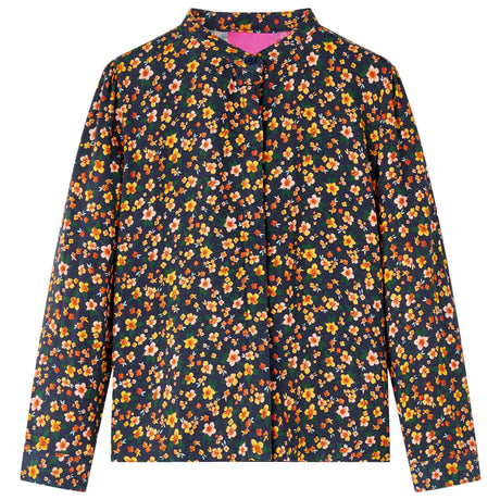 Vidaxl kinderoverhemd met bandkraag 104 marineblauw