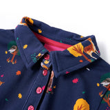 Vidaxl kinderjurk lange mouwen en trekkoord 128 marineblauw