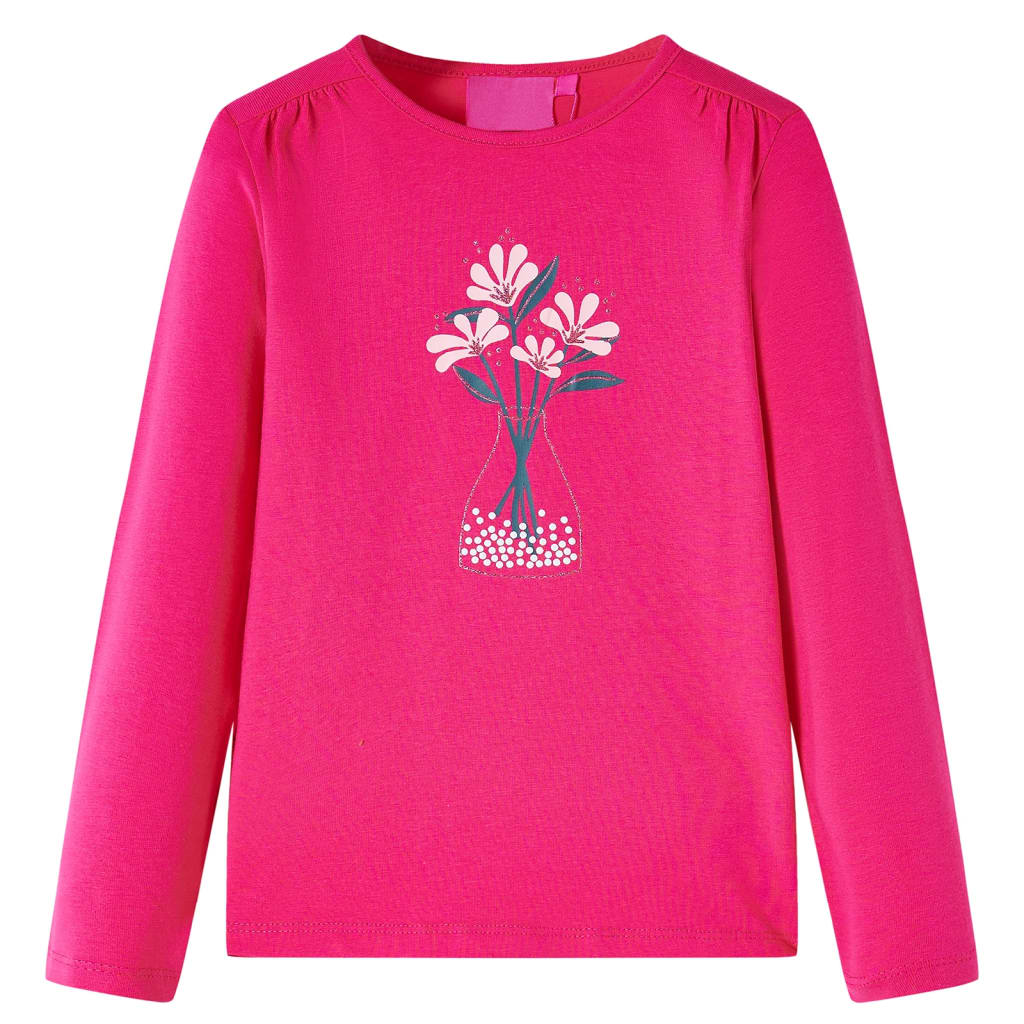 Vidaxl kindershirt met lange mouwen 92 felroze