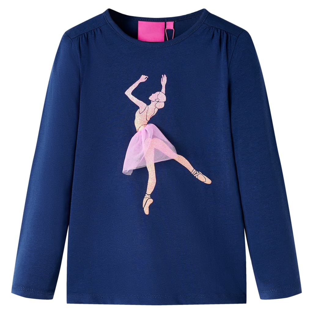 Vidaxl kindershirt met lange mouwen 104 marineblauw