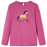 Vidaxl kindershirt met lange mouwen 92 frambooskleurig