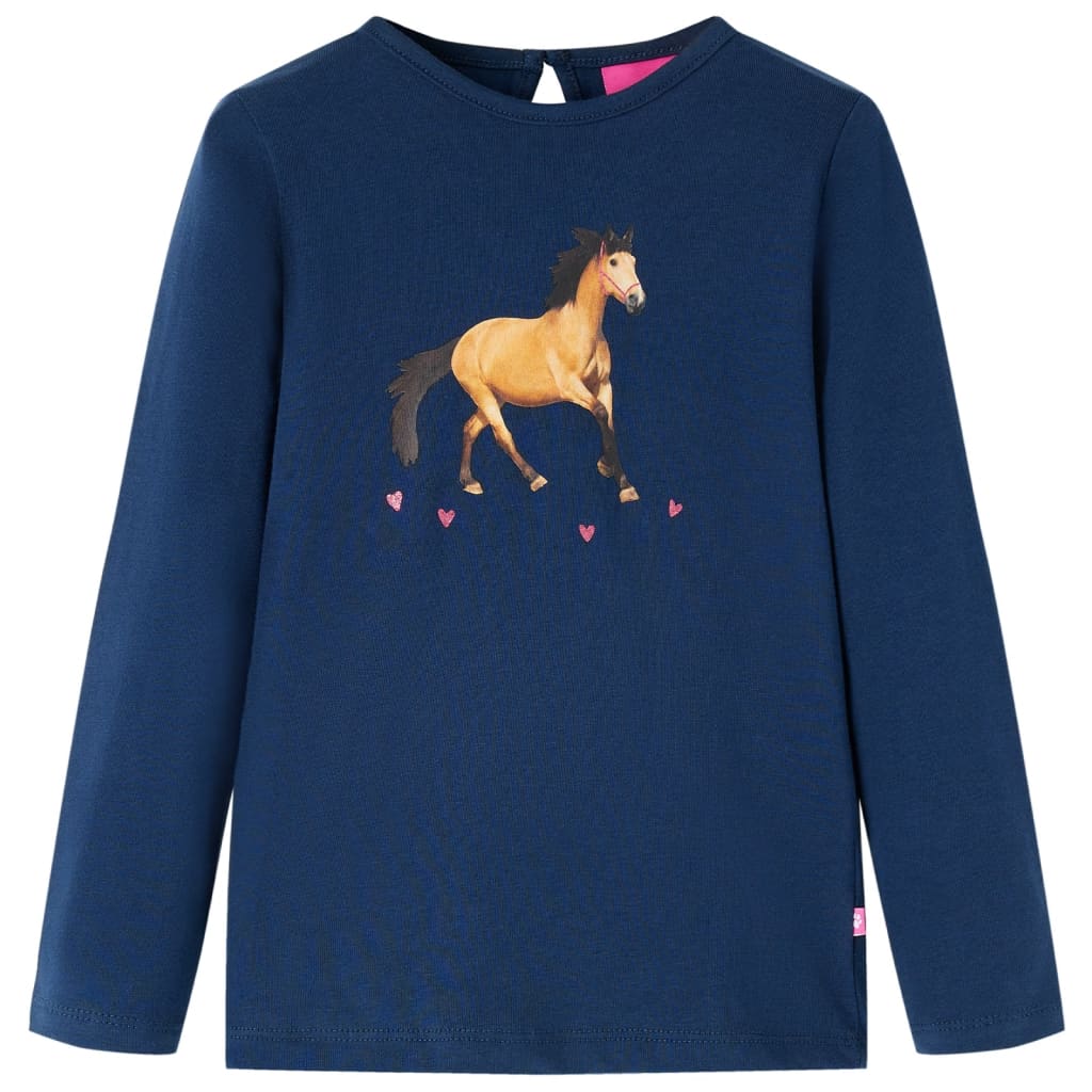 VidaXL Kindershirt met lange mouwen 140 marineblauw