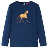 VidaXL Kindershirt met lange mouwen 140 marineblauw