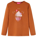 Vidaxl kindershirt met lange mouwen 92 cognackleurig