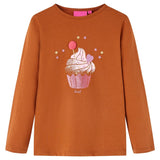 Vidaxl kindershirt met lange mouwen 104 cognackleurig