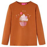 VidaXL Kindershirt met lange mouwen 140 cognackleurig