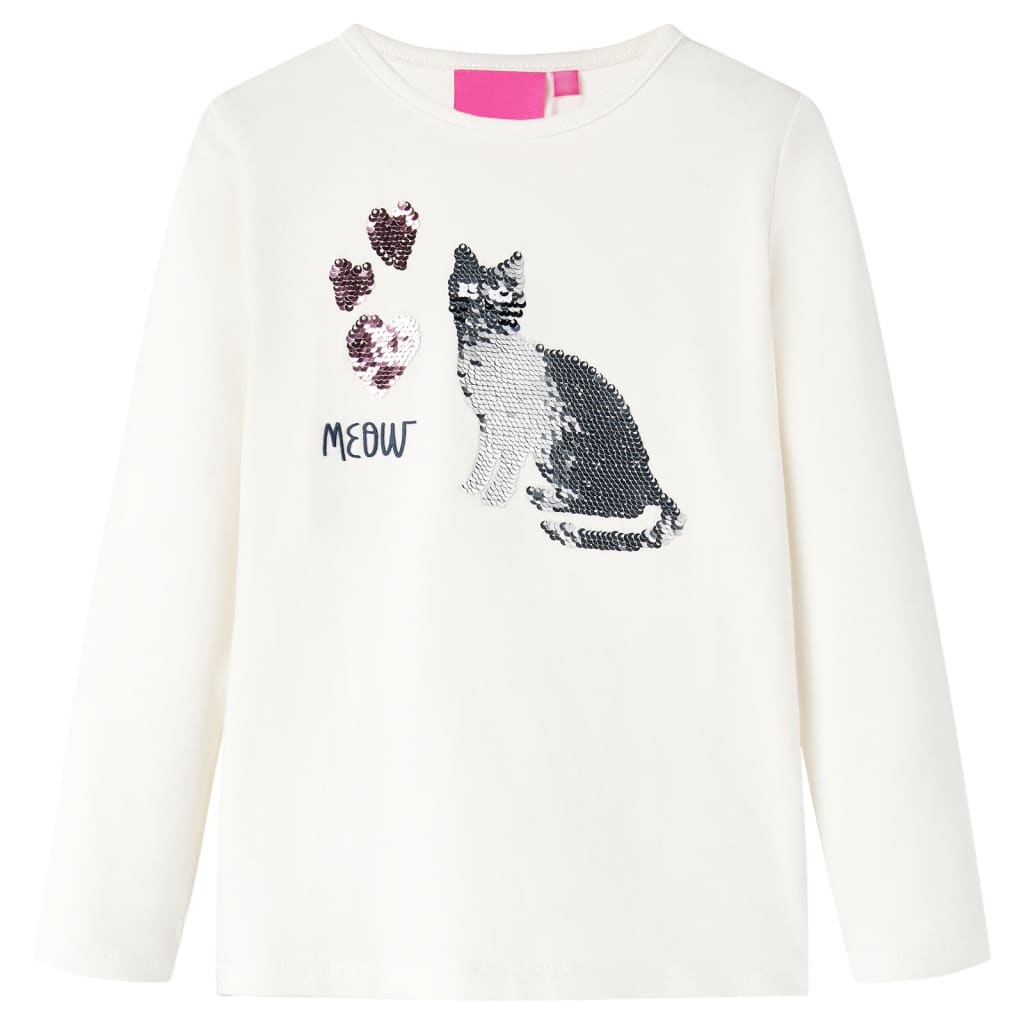 Vidaxl kindershirt met lange mouwen 128 ecru