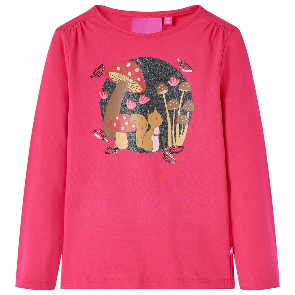Vidaxl kindershirt met lange mouwen 140 felroze