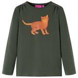 Vidaxl kindershirt met lange mouwen 92 kakikleurig
