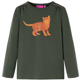 Vidaxl kindershirt met lange mouwen 116 kakikleurig