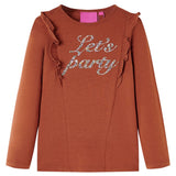 VidaXL Kindershirt met lange mouwen 116 cognackleurig