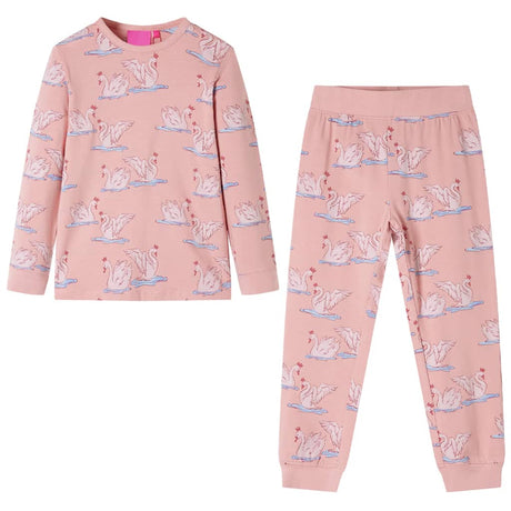 Vidaxl kinderpyjama met lange mouwen 104 lichtroze