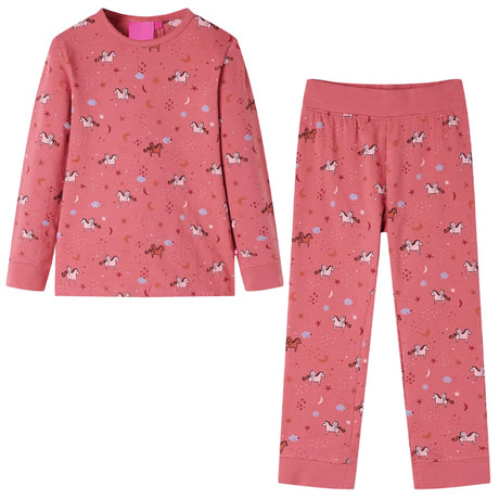 Vidaxl kinderpyjama met lange mouwen 116 oudroze