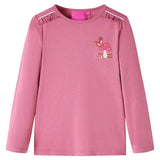 VidaXL Kindershirt met lange mouwen 92 frambozenkleurig