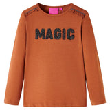 VidaXL Kindershirt met lange mouwen 128 cognackleurig