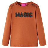 VidaXL Kindershirt met lange mouwen 140 cognackleurig