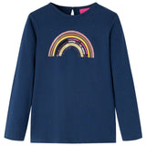 Vidaxl kindershirt met lange mouwen 92 marineblauw
