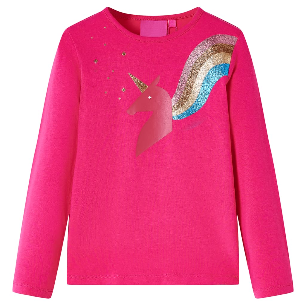 Vidaxl kindershirt met lange mouwen 140 felroze
