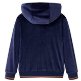 Vidaxl kinderjas met capuchon 140 marineblauw