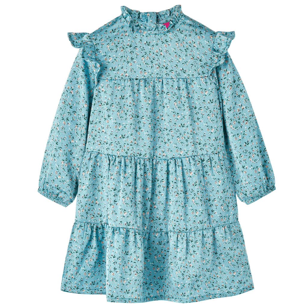 Vidaxl kinderjurk met lange mouwen 92 blauw