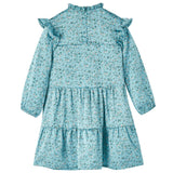 Vidaxl kinderjurk met lange mouwen 92 blauw