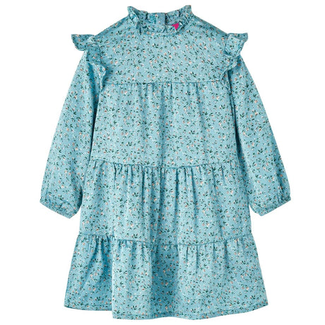 Vidaxl kinderjurk met lange mouwen 140 blauw