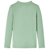 VidaXL Kindershirt met lange mouwen lage col 92 donkermintkleurig