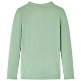 VidaXL Kindershirt met lange mouwen lage col 104 donkermintkleurig