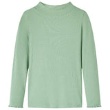 VidaXL Kindershirt met lange mouwen lage col 116 donkermintkleurig