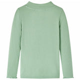 VidaXL Kindershirt met lange mouwen lage col 116 donkermintkleurig
