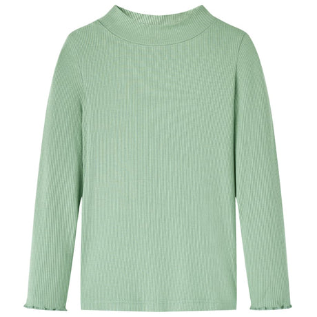Vidaxl kindershirt met lange mouwen lage col 128 donkermintkleurig