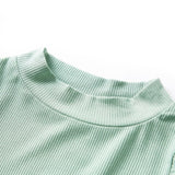 Vidaxl kindershirt met lange mouwen lage col 128 donkermintkleurig